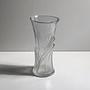 Vintage Art Deco Revival Glass Vase Transparent 1980s 4