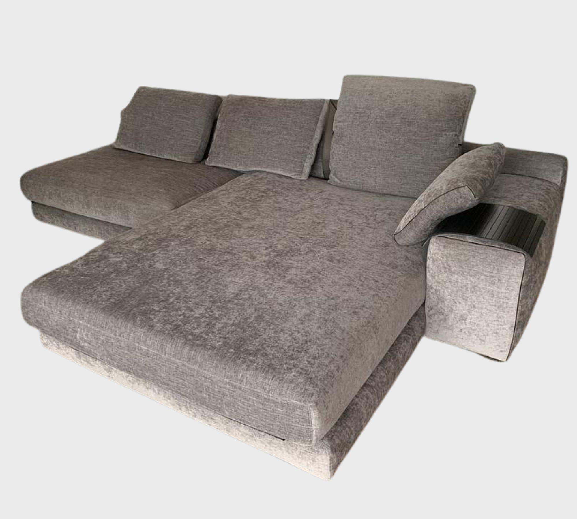 Sofa Récamiere Rechts Wolle Baumwolle Grau 6