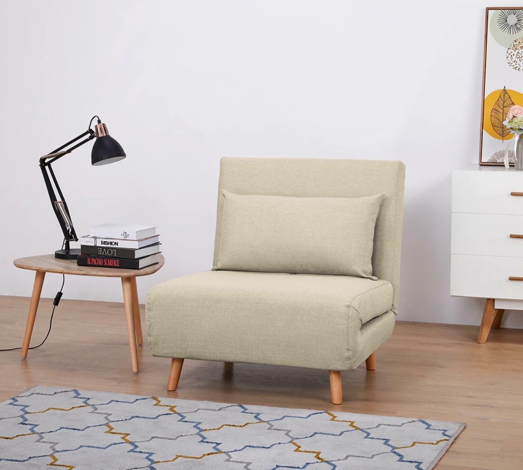 Schlafsessel Webstoff Beige 0