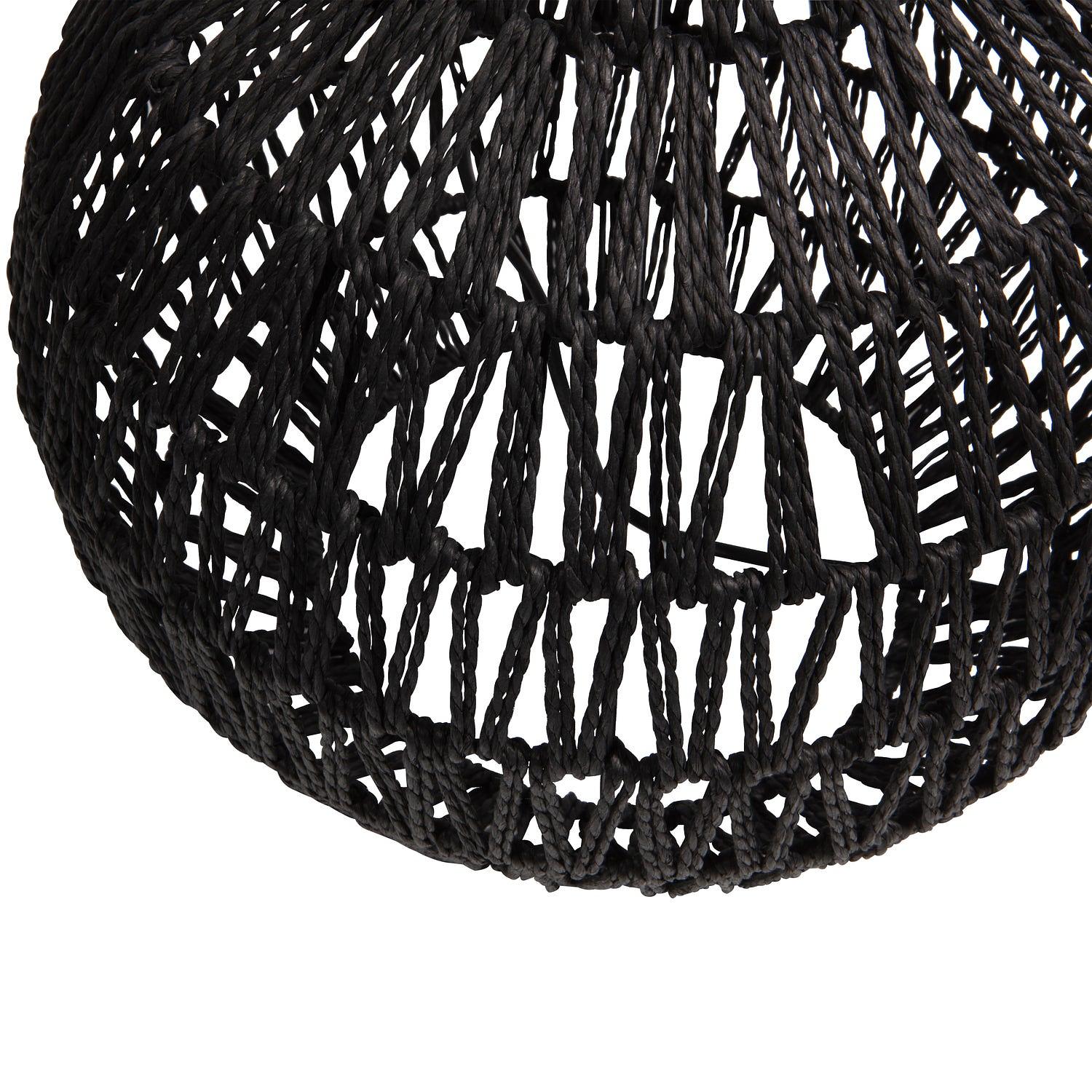 MACY Tischlampenfuß Rattanoptik Schwarz 4