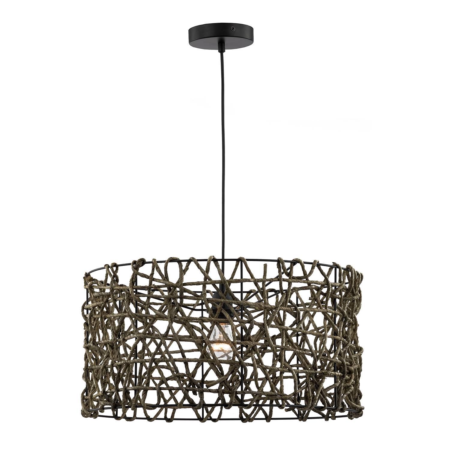 Pendant lamp Angie I linen / iron 1-bulb 1