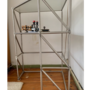 Stehpult Edelstahl Holz Weiß 3