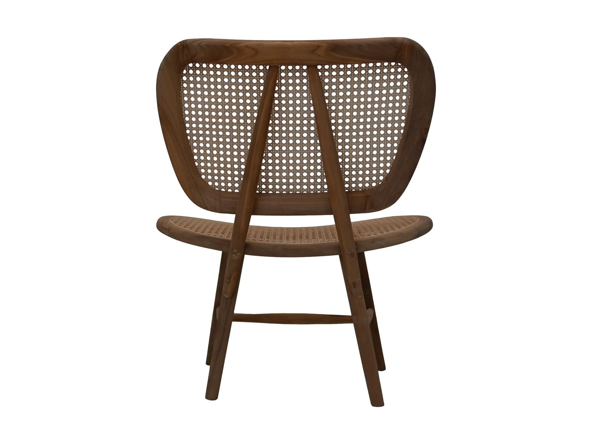 Lugano Beistellstuhl Teakholz Rattan 3