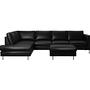 Indivi Ecksofa mit Ruhemodul & Hocker Salto-Leder Schwarz 0