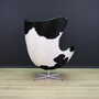 Egg Sessel Leder Arne Jacobsen Weiß Schwarz  6