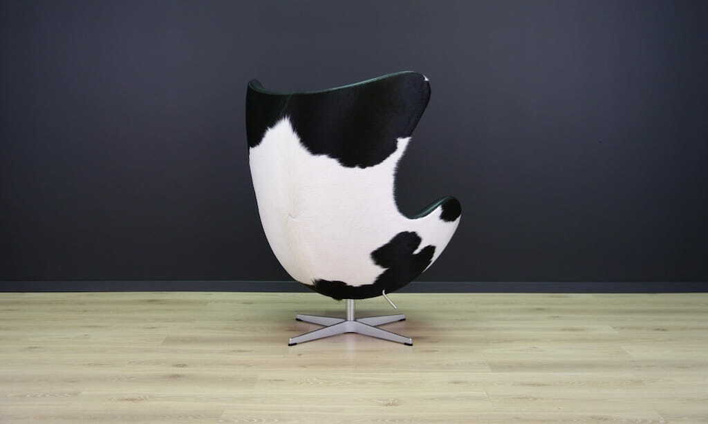 Egg Sessel Leder Arne Jacobsen Weiß Schwarz  6