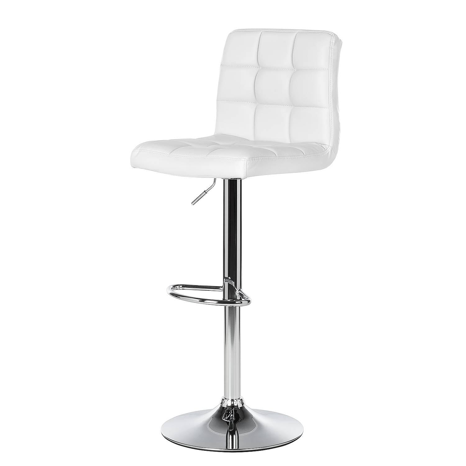 Barhocker Fitzgerald Kunstleder Weiß Chrom 1