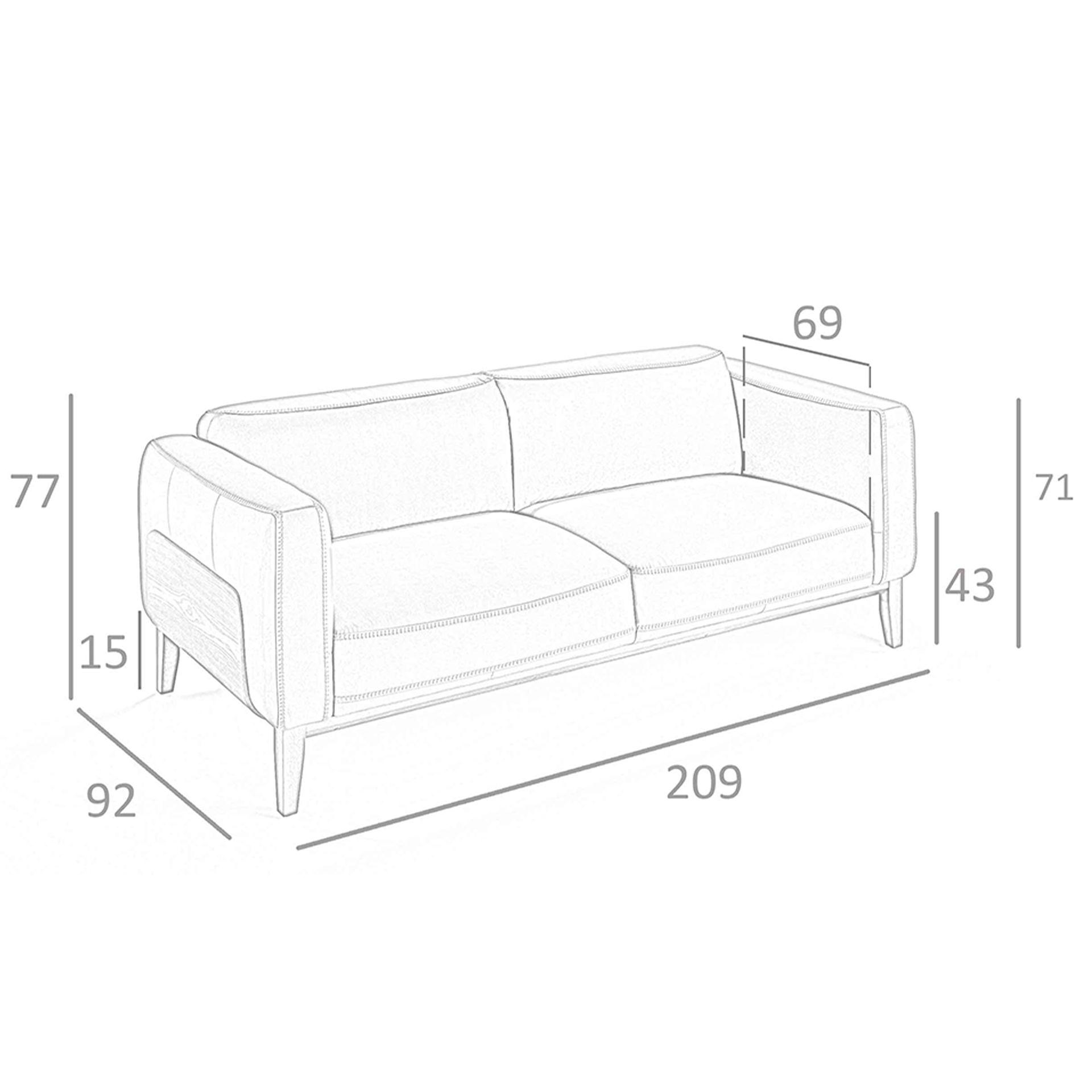 White leather 3-seater sofa 6115 8