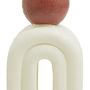 Candle holder Stone Cream Red 0