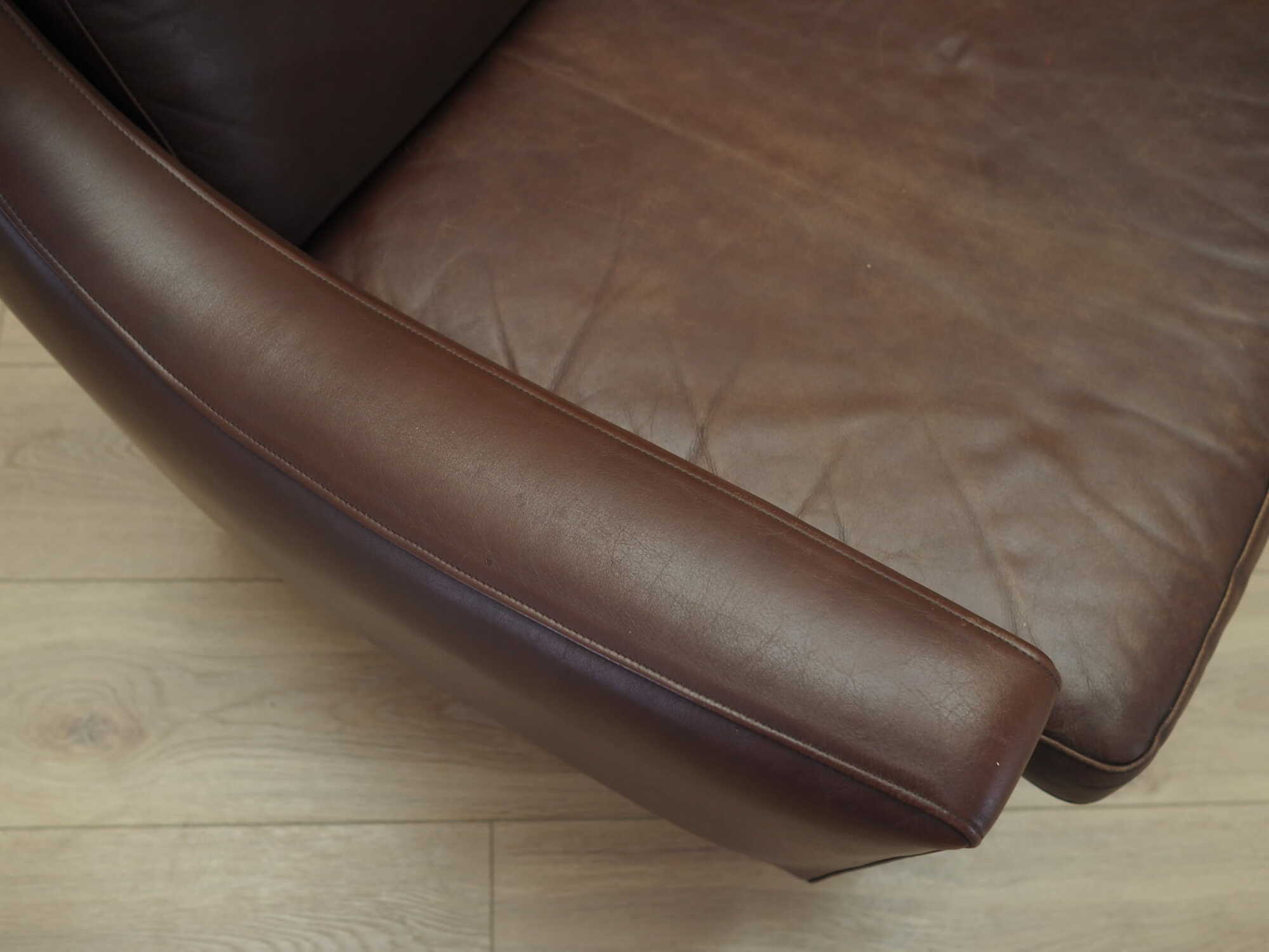Sofa Leder Braun 1960er Jahre 7
