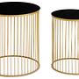 2x Avento Set aus zwei schwarz-goldenen Beistelltischen
 0