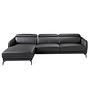 Sofa Chaise Lounge Left Leather Black 5