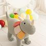 Dino Stuffed Animal Cotton Green White 1