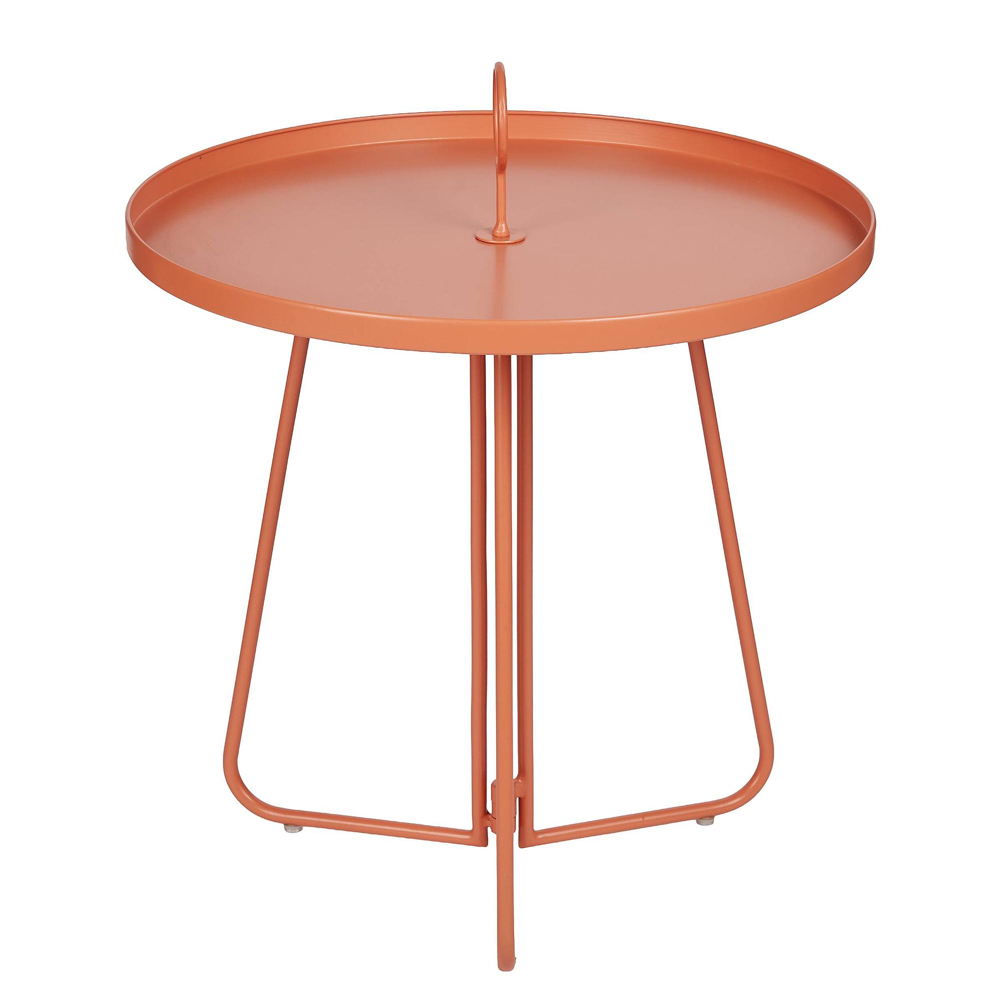 PORTER Beistelltisch mit Griff Stahl Orange 3