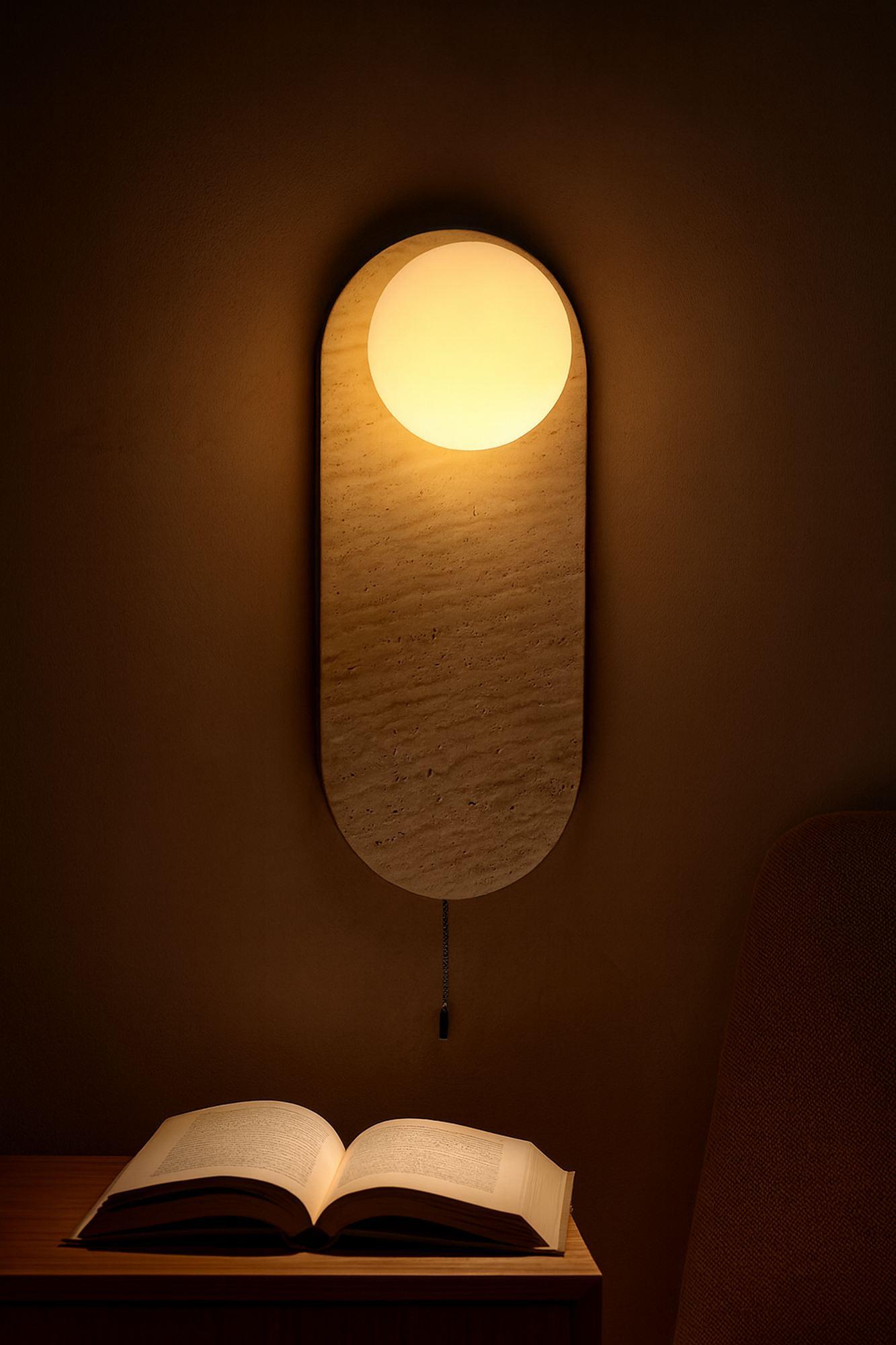 Tor Wall Lamp Travertine Cream 2
