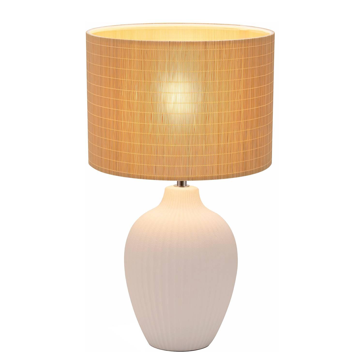 Tischleuchte Timber Glow Bambus Stein 0
