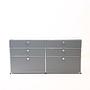 Sideboard 3x3 mit Flügeltüren & Schiebeschubladen Silbergrau 0
