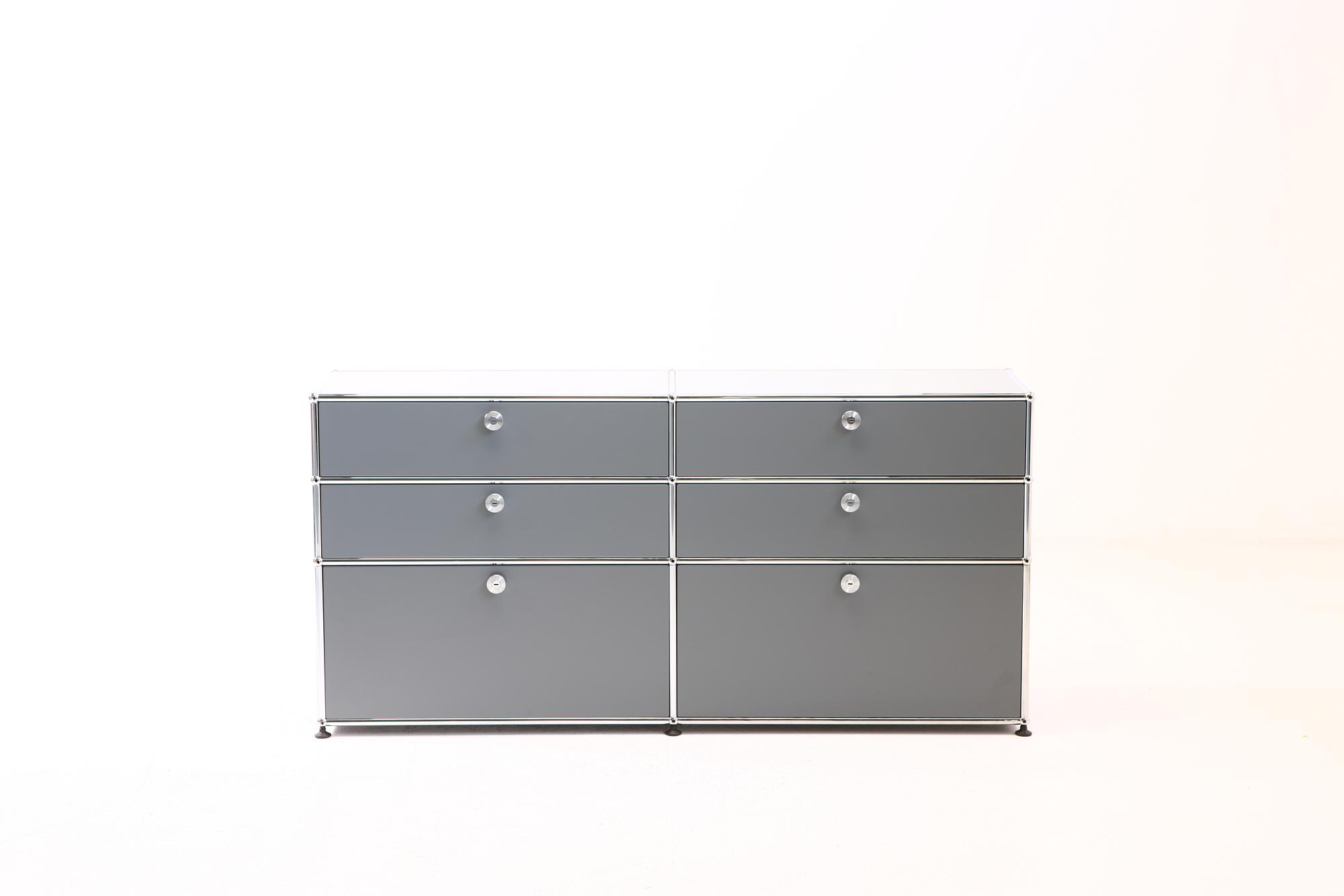 Sideboard 3x3 mit Flügeltüren & Schiebeschubladen Silbergrau 0
