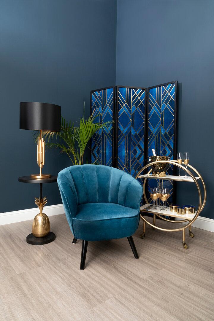 Kensington Townhouse Schwarz-Goldener Beistelltisch
 2