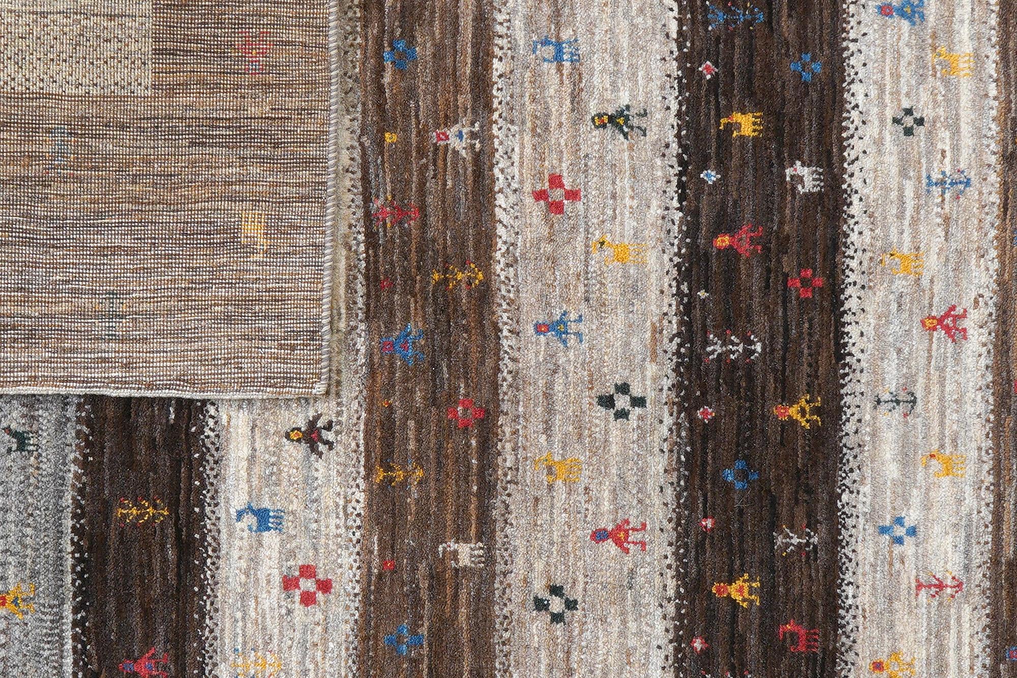 Tappeto Gabbeh Rizbaf Lana Multicolore 5