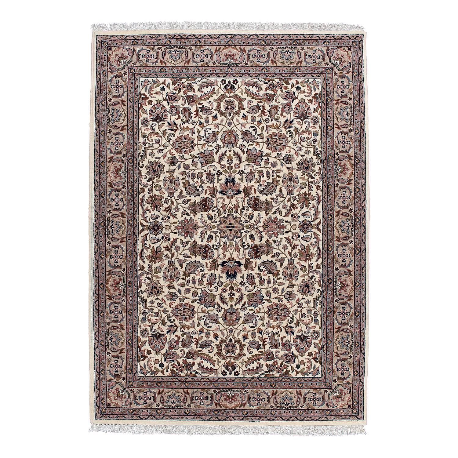 Benares Isfahan Teppich Schurwolle Beige 70 x 140 cm 0