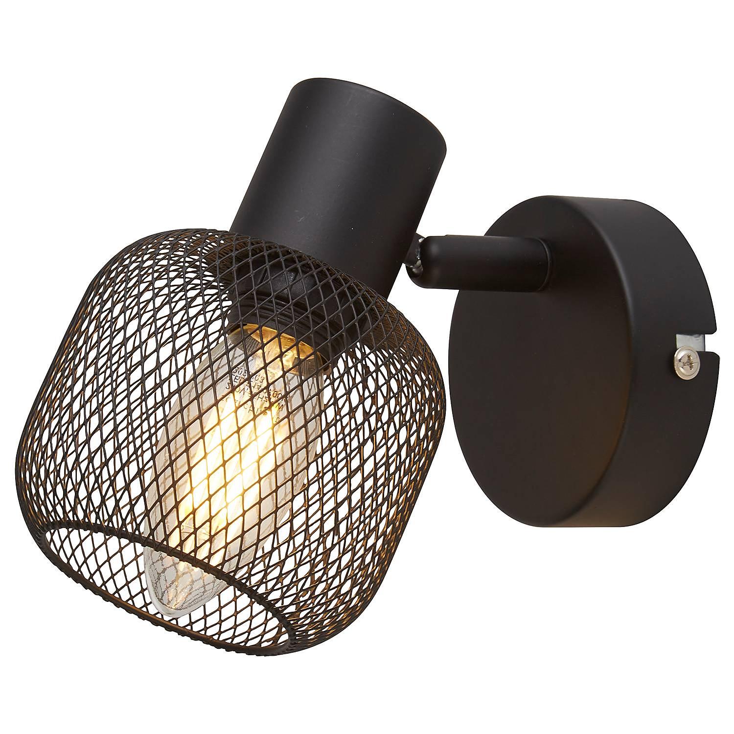 Wandleuchte Mesh Stahl Schwarz 0