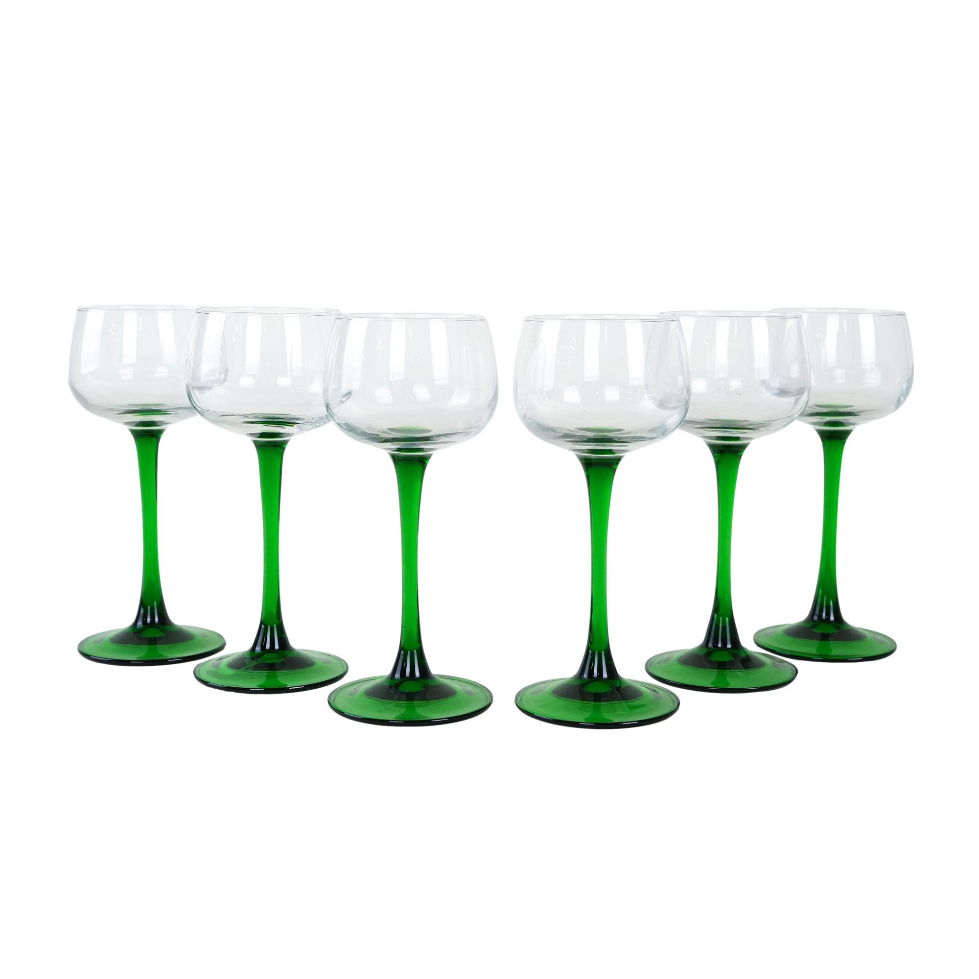 Wine glasses set Green 1970s 0
