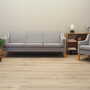 Vintage Sofa 3-Sitzer Buchenholz Textil Grau 1970er Jahre 1