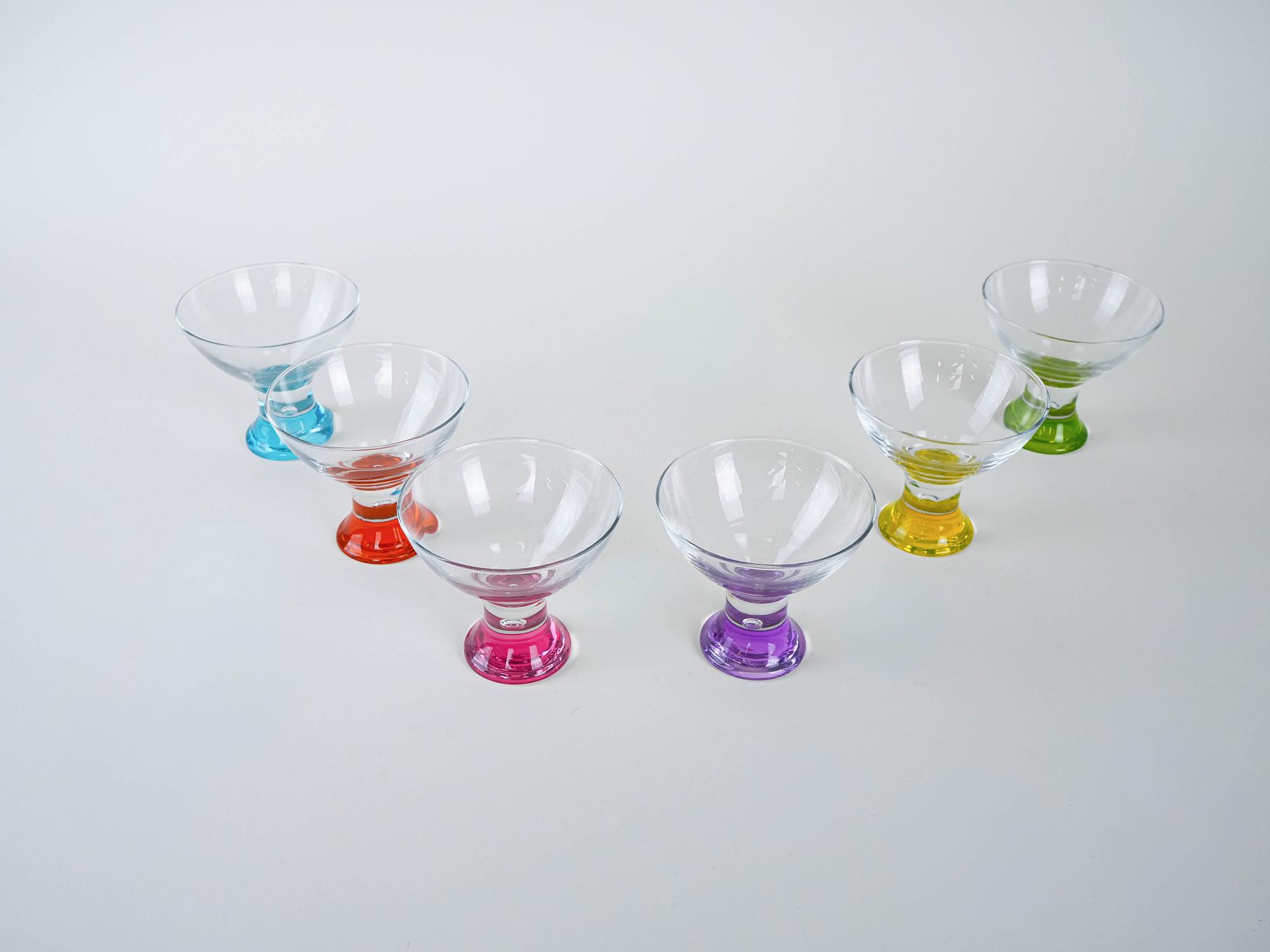 Set di ciotole da dessert multicolore anni '80 3