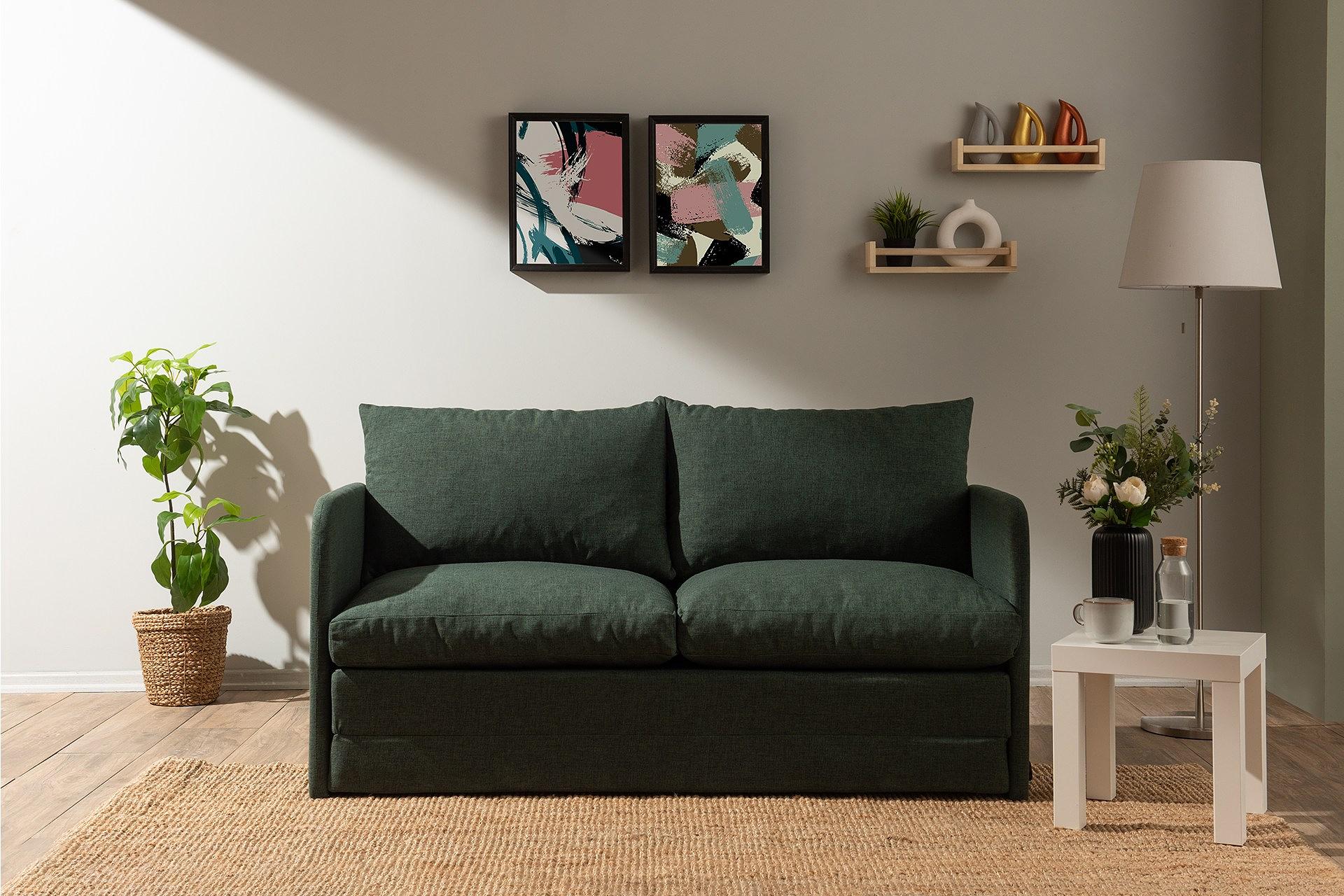 Saga Xl Sofa bed 2-seater Green 1