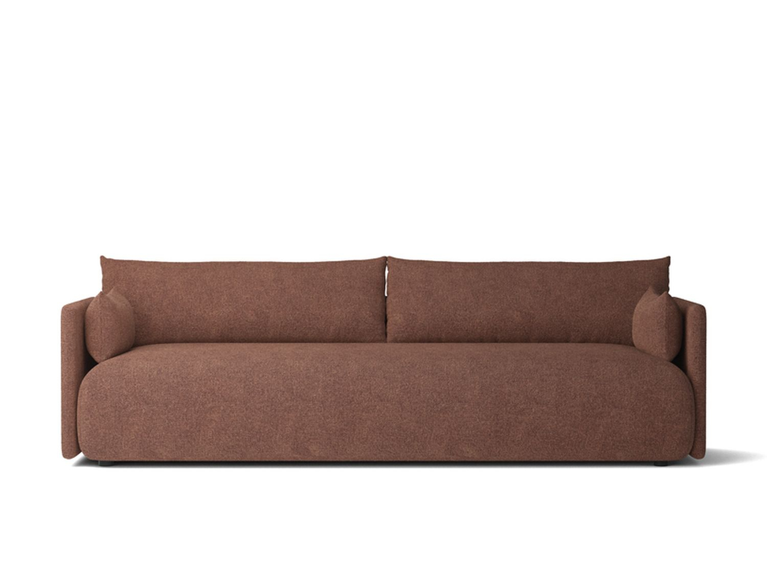 Offset 3 Seater Sofa Holz Textil Rot 0
