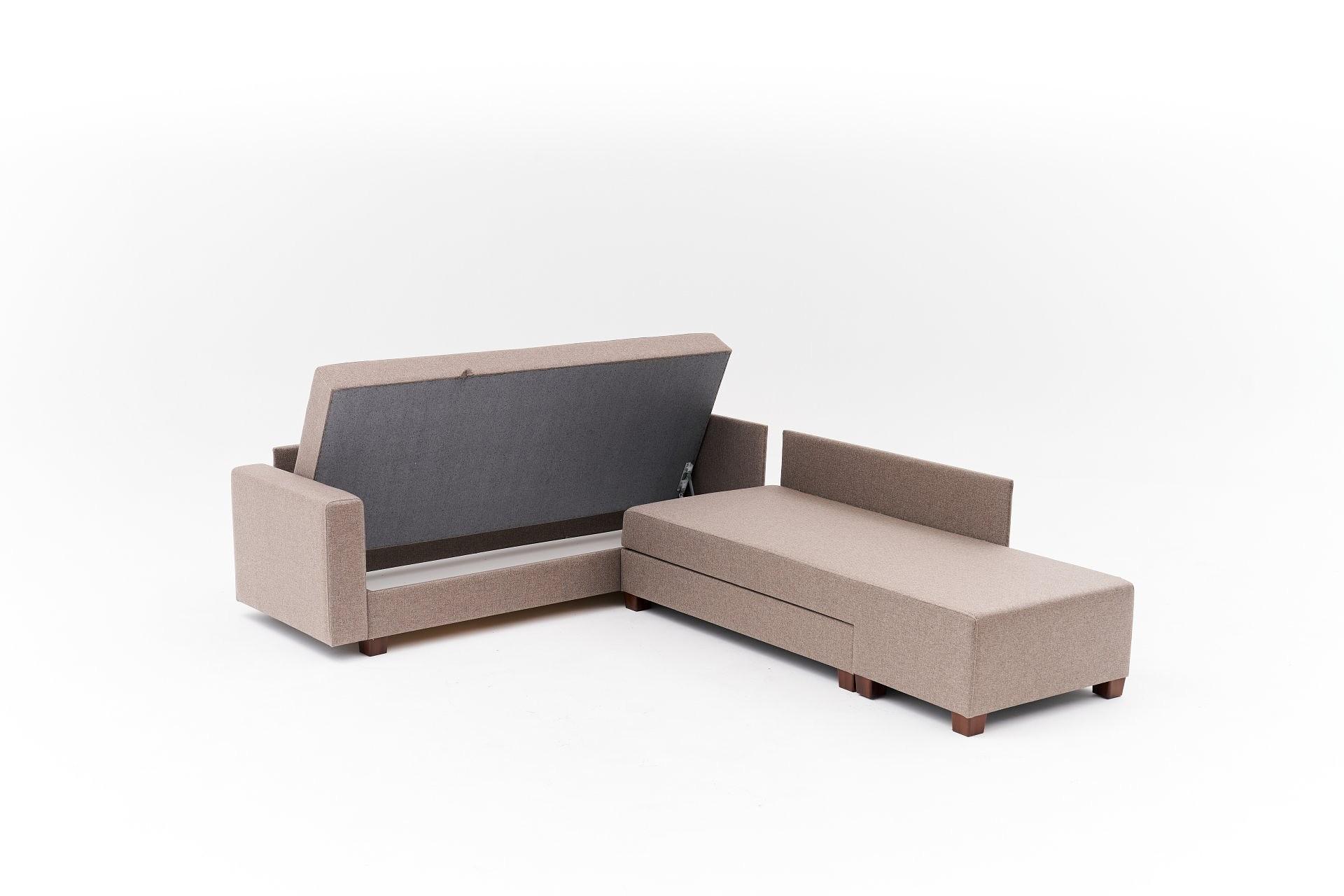 Aly Schlafsofa Récamiere Rechts Baumwolle Braun 9