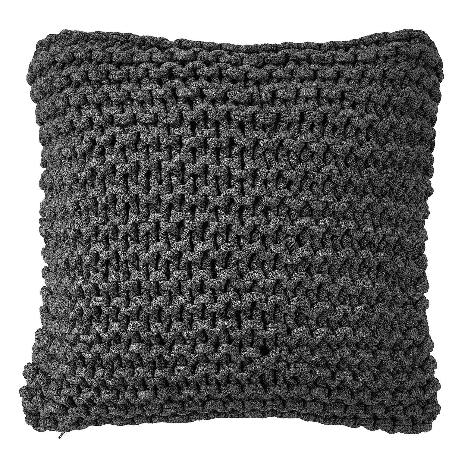 SOFT NEEDLE Kissen Baumwolle Polyester Anthrazit 0