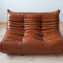 Togo Sofa 2-Sitzer Hochglanzleder Whiskybraun 1