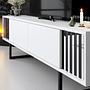 Chrome Line TV cabinet Wood veneer White Black 4