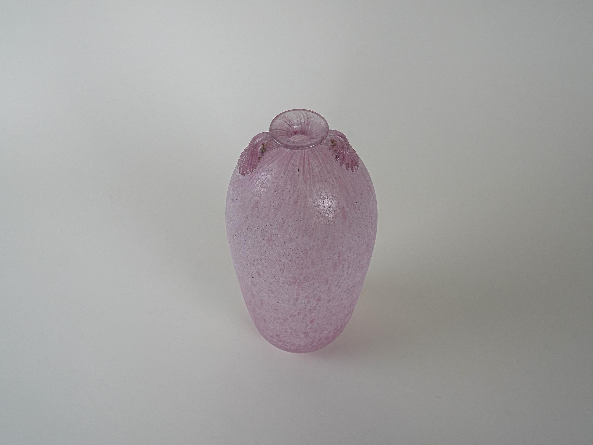 Glass vase Murano glass Purple 1970s 5