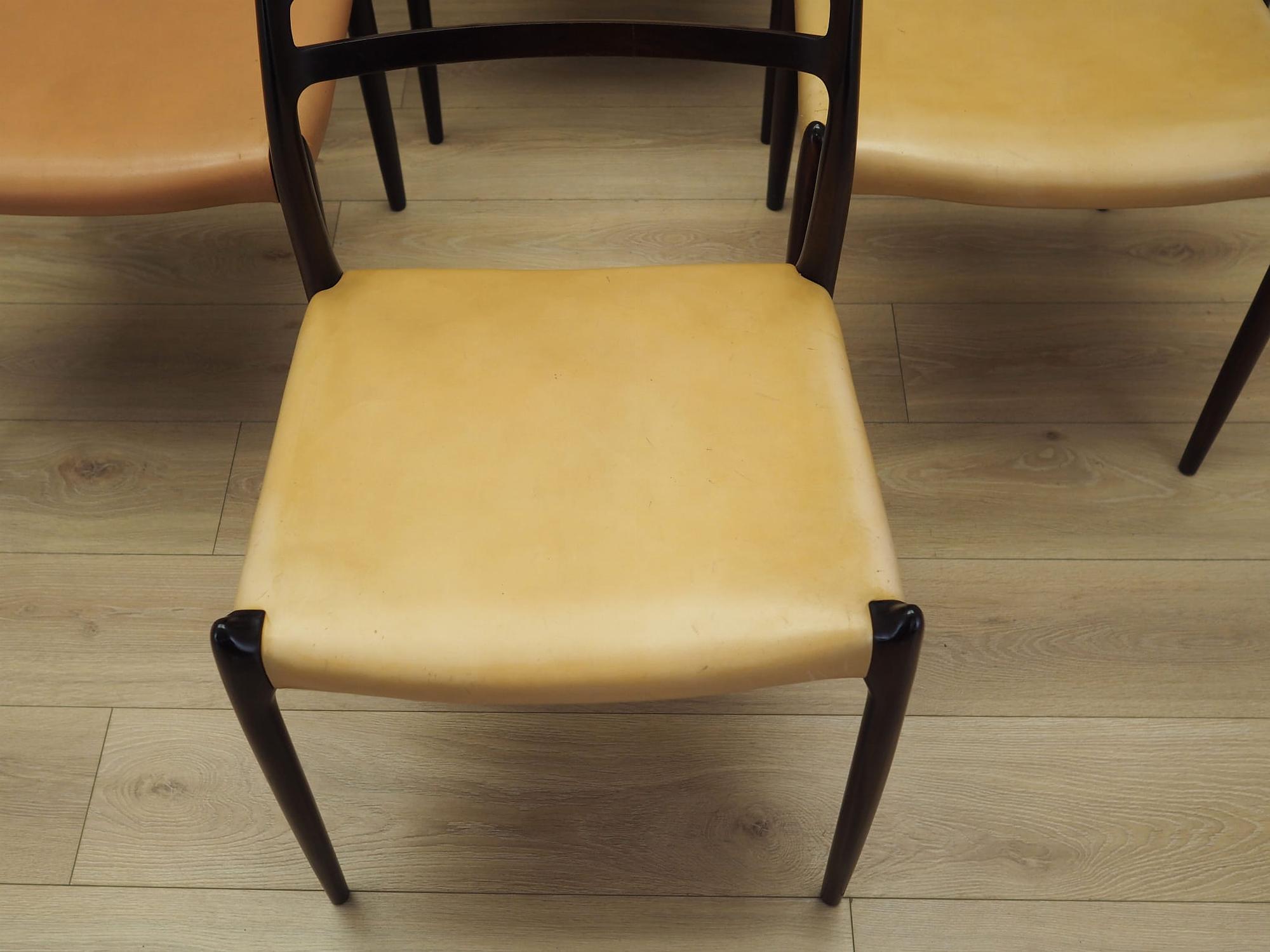 Sechser-Set Mahogany Stühle 1960 Jahre 4