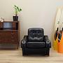 Armchair Faux Leather Black 1980s 2