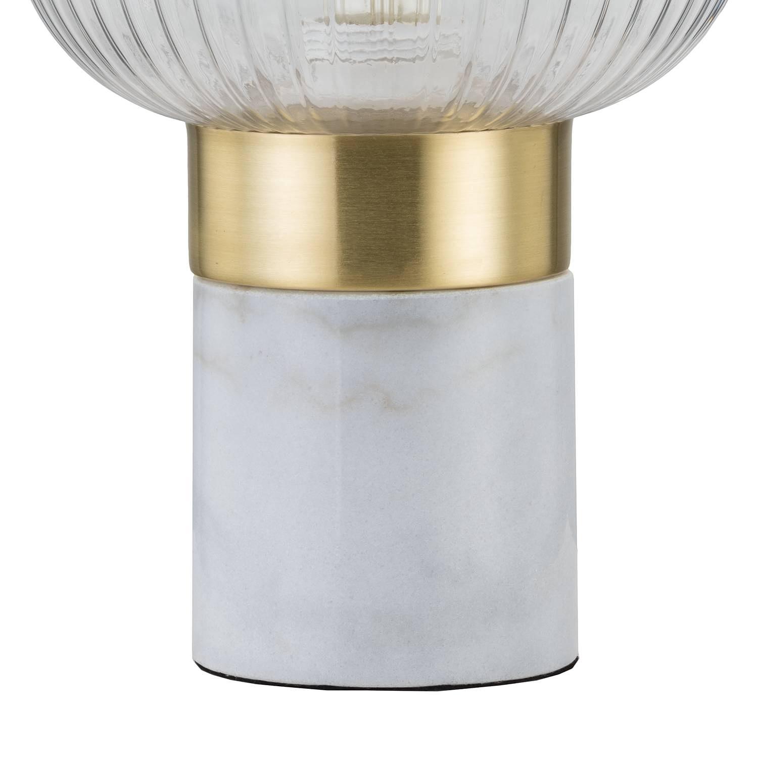 1-Flame Table Lamp Malli Clear Glass Marble 4