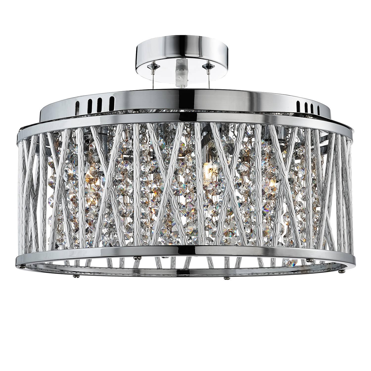 Pendelleuchte Elise I Kristallglas Silber 1