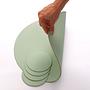 Placemat Round 100% Recycled Leather Mint 2