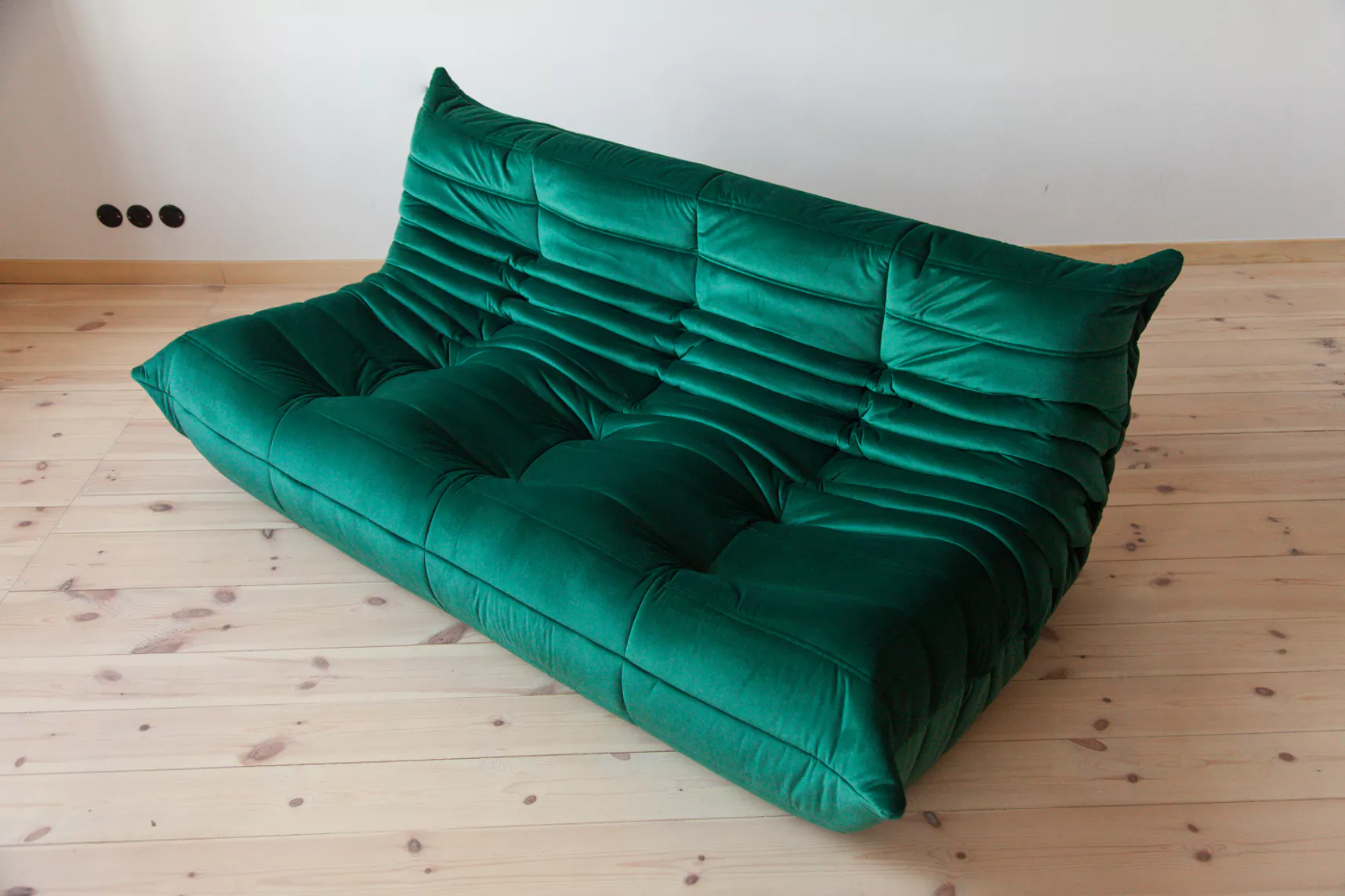 Togo Sofa 3-seater Emerald Green Velvet 2