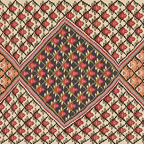Kilim Senneh Teppich Braun 2
