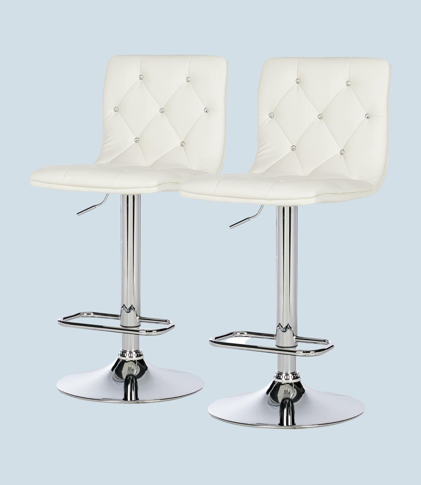 2x Barhocker Kunstleder Weiß 0