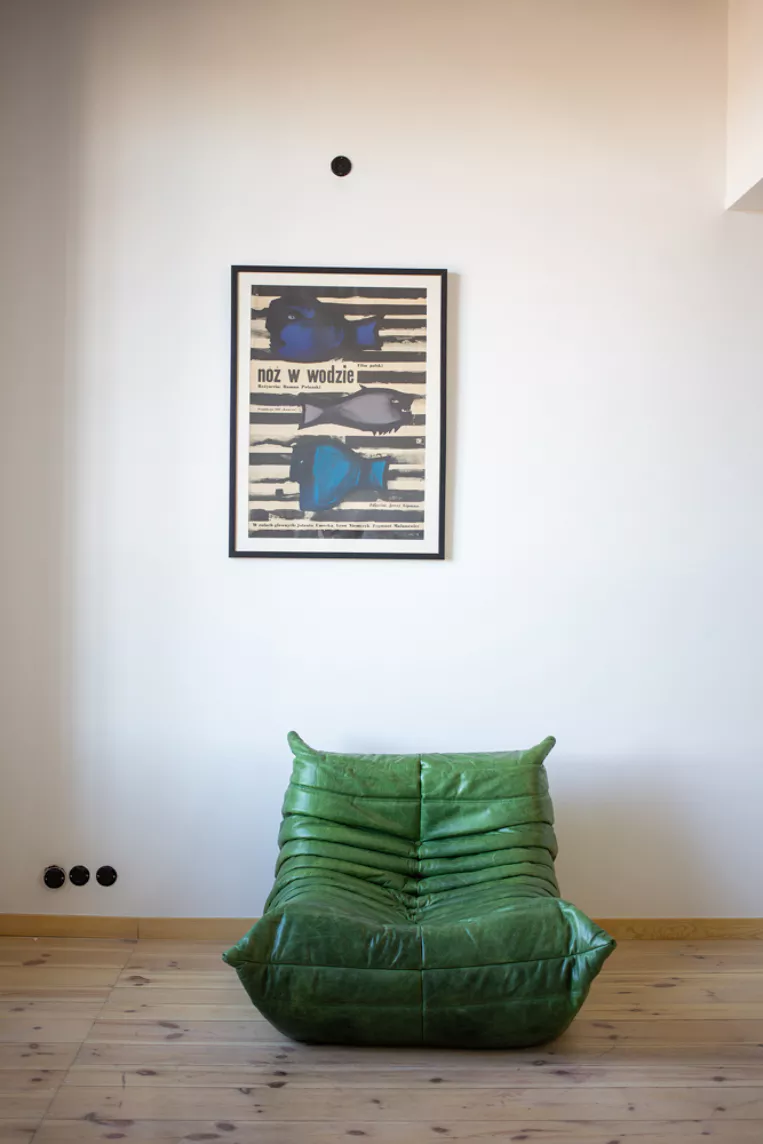 Poltrona Togo in pelle pull-up verde 5