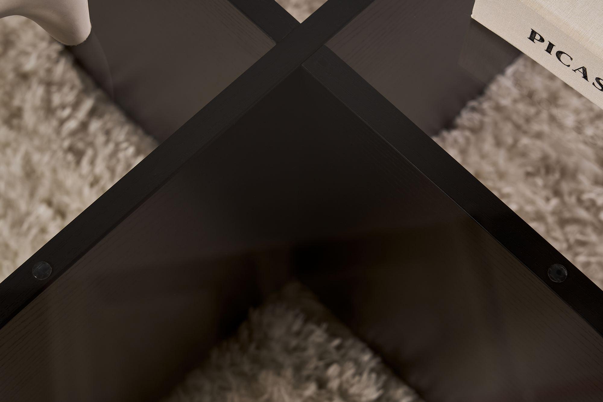 Aeris Tavolino Legno nero Trasparente Ø75cm 4