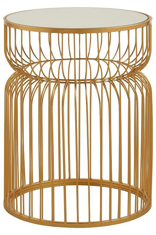 Avantis Gold Metalldrahtgestell Runder Beistelltisch
 2