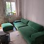 Leonora Sofa + Footstool Moss Grass Green 1
