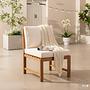 Dining Chair Bayton Acacia Solid Brown Beige 1