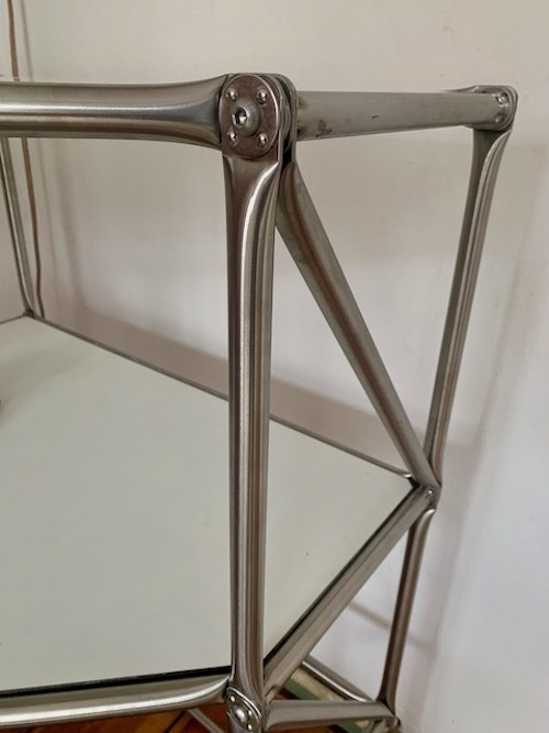 Stehpult Edelstahl Holz Weiß 8